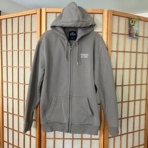 Hollister M Slate Gray Zippered Hoodie Sweatshirt